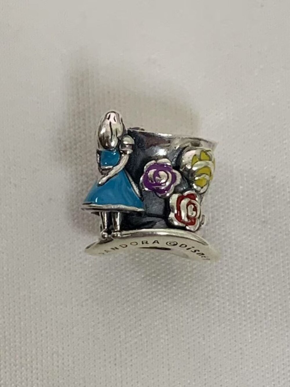 Disney Alice in Wonderland & The Mad Hatter's Tea Party Charm, S925 Silver